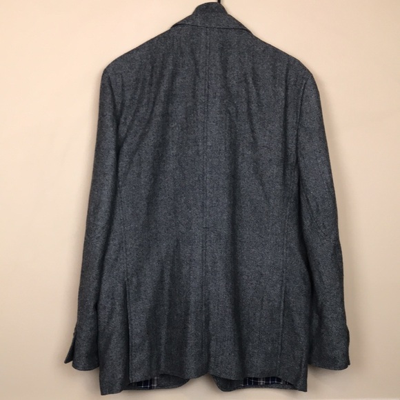 Flynt Men’s Rizzo 42R Wool Blend Gray Multi-Pocket Zip-Up 3-Button Blazer Jacket - Picture 11 of 14